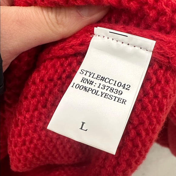 New Luna Ivy Charming Red Heart Cardigan size L - Picture 5 of 5